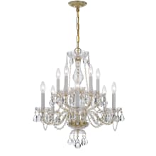 Traditional Crystal 10 Light 23" Wide Crystal Chandelier with Hand Cut Crystal Accents