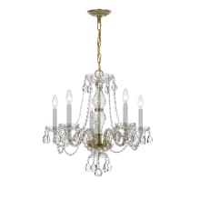 Traditional Crystal 5 Light 21" Wide Crystal Chandelier with Hand Cut Crystal Accents