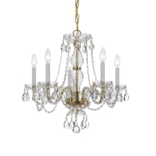 Traditional Crystal 5 Light 21" Wide Crystal Chandelier with Hand Cut Crystal Accents
