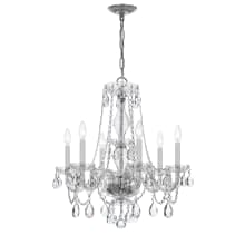 Traditional Crystal 6 Light 23" Wide Crystal Chandelier with Hand Cut Crystal Accents