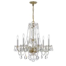 Traditional Crystal 6 Light 23" Wide Crystal Chandelier with Hand Cut Crystal Accents