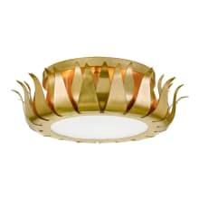 Broche 3 Light 16" Wide Flush Mount Drum Ceiling Fixture with Frosted Glass Shade