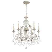 Regis 6 Light 26" Wide Crystal Chandelier with Hand Cut Crystal Accents