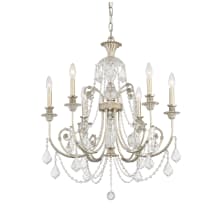 Regis 6 Light 26" Wide Crystal Chandelier with Hand Cut Crystal Accents