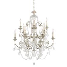 Regis 12 Light 32" Wide Crystal Chandelier with Hand Cut Crystal Accents