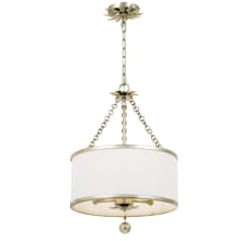 Broche 3 Light 14" Wide Pendant with Silk Shade