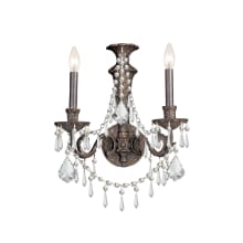 Vanderbilt 2 Light 19" Tall Wall Sconce with Hand Cut Crystal Accents