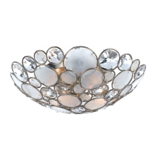 Palla 3 Light 16" Wide Flush Mount Bowl Ceiling Fixture with Hand Cut Crystal and Shell Shade
