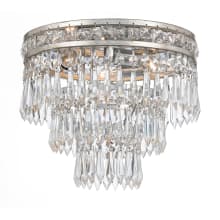 Mercer 3 Light 12" Wide Flush Mount Waterfall Ceiling Fixture with Hand Cut Crystal Accents