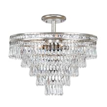 Mercer 7 Light 20" Wide Semi-Flush Waterfall Ceiling Fixture with Hand Cut Crystal Accents