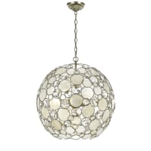 Palla 6 Light 22" Wide Crystal Pendant with Hand Cut Crystal and Shell Shade