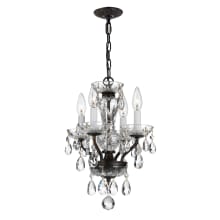 Traditional Crystal 4 Light 11" Wide Crystal Pendant with Italian Crystal Accents