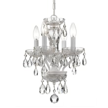 Traditional Crystal 4 Light 11" Wide Crystal Pendant with Italian Crystal Accents