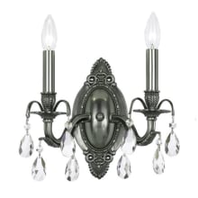 Dawson 2 Light 10" Tall Wall Sconce with Swarovski Strass Crystal Accents