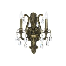 Dawson 2 Light 16" Tall Wall Sconce with Swarovski Strass Crystal Accents