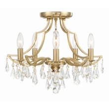 Cedar 5 Light 19" Wide Semi-Flush Ceiling Fixture with Hand Cut Crystal Accents
