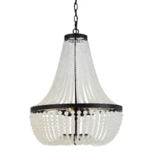 Rylee 6 Light 19" Wide Crystal Empire Chandelier with Crystal Beads