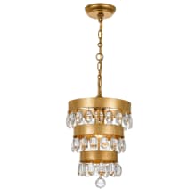 Perla 10" Wide Crystal Mini Pendant with Clear Faceted Crystal Accents