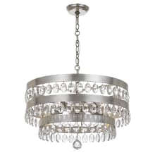 Perla 5 Light 22" Wide Crystal Chandelier with Clear Faceted Crystal Accents