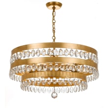 Perla 6 Light 26" Wide Crystal Chandelier with Clear Faceted Crystal Accents