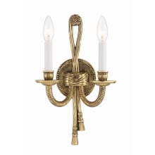 Cast Brass Wall Mount 2 Light 15" Tall Wall Sconce