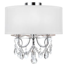 Othello 3 Light 14" Wide Semi-Flush Drum Ceiling Fixture with a Silk Shade