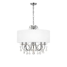 Othello 5 Light 24" Wide Crystal Drum Chandelier with Silk Shade and Swarovski Spectra Crystal Accents