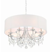 Othello 8 Light 32" Wide Crystal Drum Chandelier with a Silk Shade