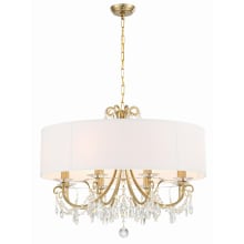 Othello 8 Light 32" Wide Crystal Drum Chandelier with a Silk Shade