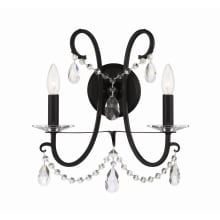 Othello 2 Light 16" Tall Wall Sconce with Hand Cut Crystal Accents