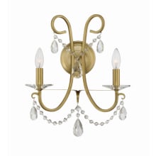 Othello 2 Light 16" Tall Wall Sconce with Hand Cut Crystal Accents