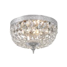 Ceiling Mount 2 Light 8" Wide Flush Mount Bowl Ceiling Fixture with Italian Crystal Accents