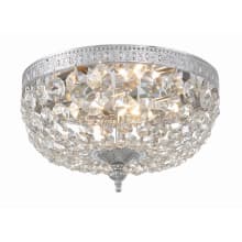 Ceiling Mount 2 Light 10" Wide Flush Mount Bowl Ceiling Fixture with Handcut Crystal Accents