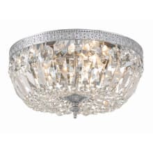 Ceiling Mount 3 Light 12" Wide Flush Mount Bowl Ceiling Fixture with Italian Crystal Accents