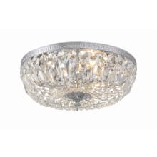 Ceiling Mount 3 Light 16" Wide Flush Mount Bowl Ceiling Fixture with Handcut Crystal Accents