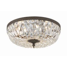 Ceiling Mount 3 Light 16" Wide Flush Mount Bowl Ceiling Fixture with Handcut Crystal Accents