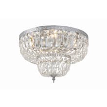 Ceiling Mount 4 Light 18" Wide Flush Mount Bowl Ceiling Fixture with Handcut Crystal Accents