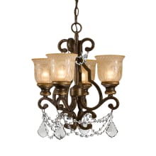 Norwalk 4 Light 17" Wide Crystal Pendant with Patterned Glass Shades and Swarovski Strass Crystal Accents