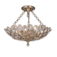 Sterling 3 Light 20" Wide Semi-Flush Bowl Ceiling Fixture with Hand Cut Crystal Shade