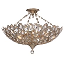 Sterling 5 Light 24" Wide Semi-Flush Bowl Ceiling Fixture with Hand Cut Crystal Shade