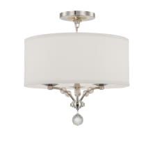 Mirage 3 Light 18" Wide Semi-Flush Drum Ceiling Fixture with Silk Shade