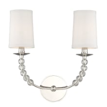 Mirage 2 Light 16" Tall Wall Sconce with Hand Cut Crystal Beads