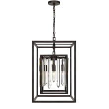 Hollis 4 Light 15" Wide Crystal Pendant with Hand Cut Crystal Accents