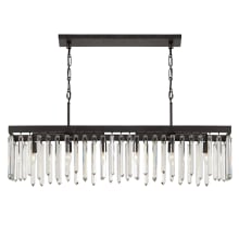 Hollis 6 Light 49" Wide Crystal Linear Chandelier with Hand Cut Crystal Accents