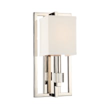 Dixon 15" Tall Wall Sconce with Silk Shade and Clear Crystal Accents