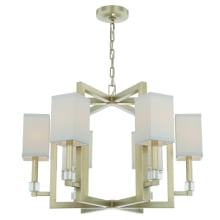 Dixon 6 Light 29" Wide Crystal Chandelier with Silk Shade and Clear Crystal Accents