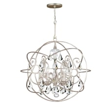 Solaris 5 Light 22" Wide Crystal Globe Chandelier with Hand Cut Crystal Accents