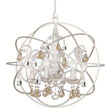 Solaris 5 Light 22" Wide Crystal Globe Chandelier with Clear and Gold Hand Cut Crystal Accents