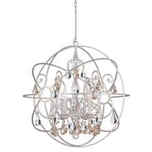 Solaris 6 Light 28" Wide Crystal Globe Chandelier with Clear and Gold Hand Cut Crystal Accents