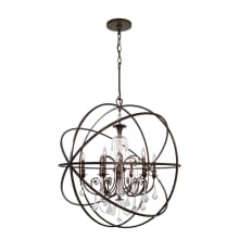 Solaris 6 Light 40" Wide Crystal Globe Chandelier with Hand Cut Crystal Accents